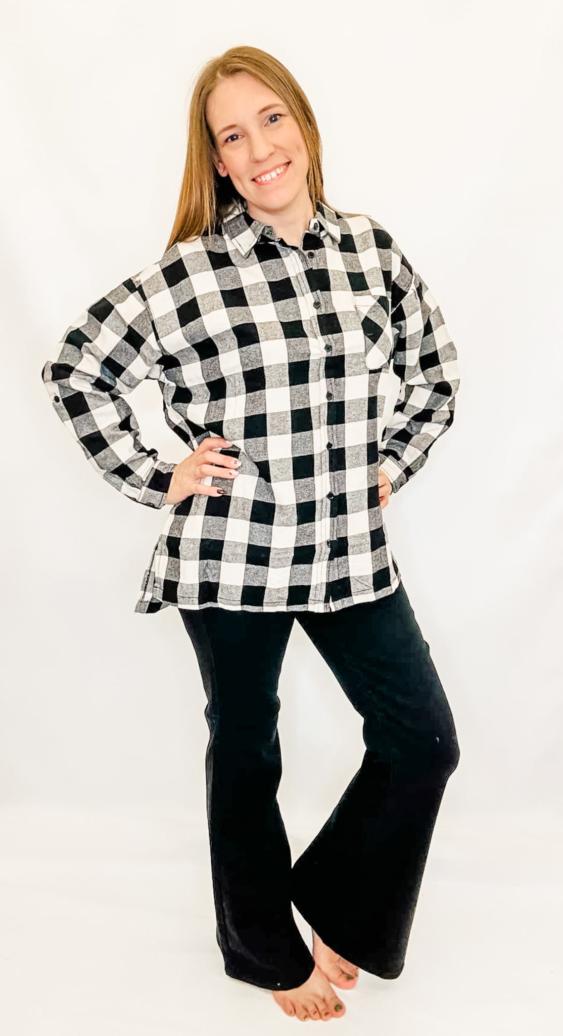 Panache Buffalo Plaid Oversized Shirt
