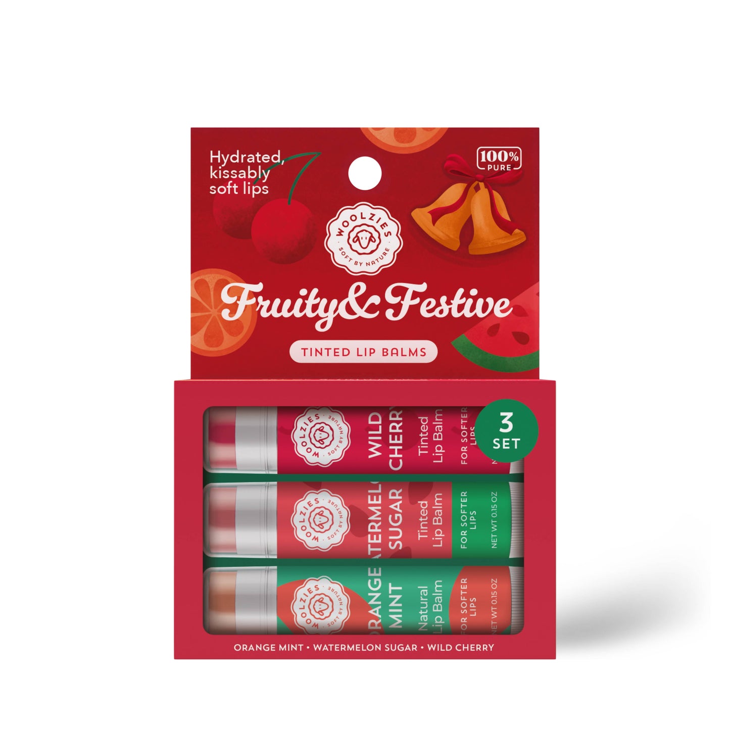 Woolzies - Fruity & Festive Lip Balm Set Of 3