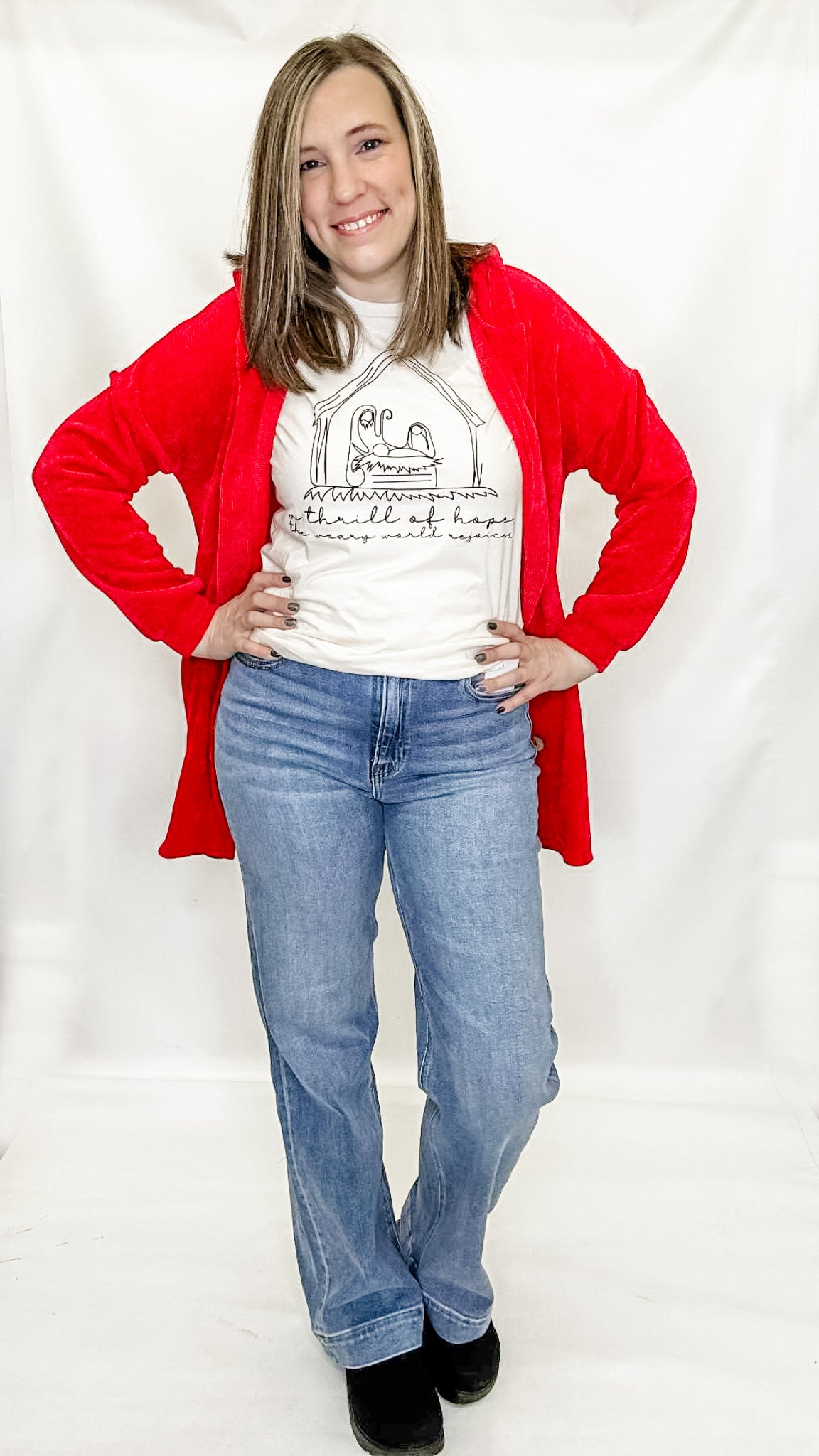 Red Velour Cardigan Jacket