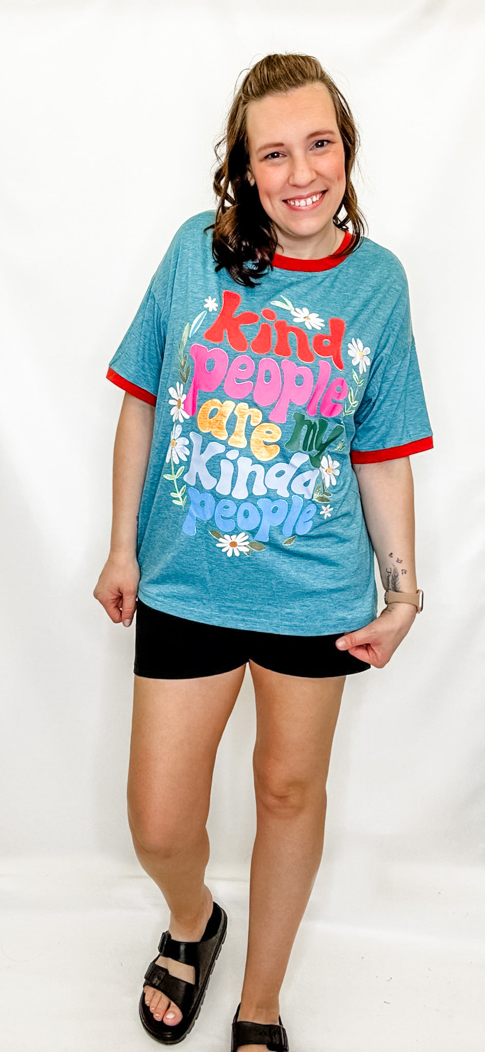 Kind People Are My Kinda People Teal Graphic Tee