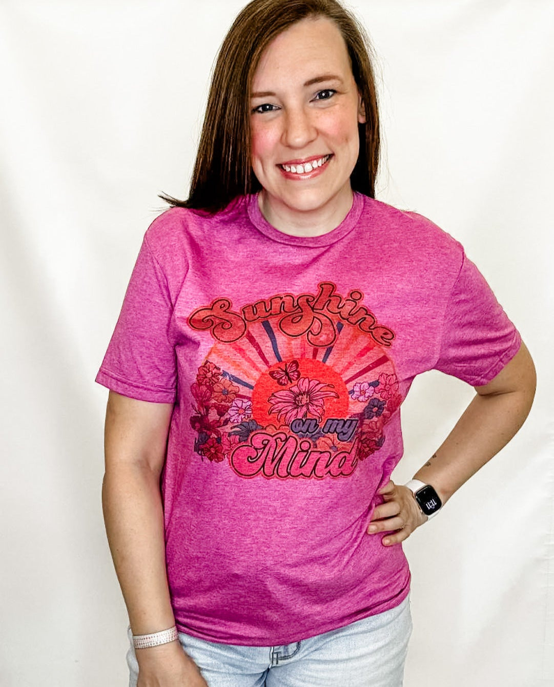 Sunshine on My Side Fuchsia Graphic Tee
