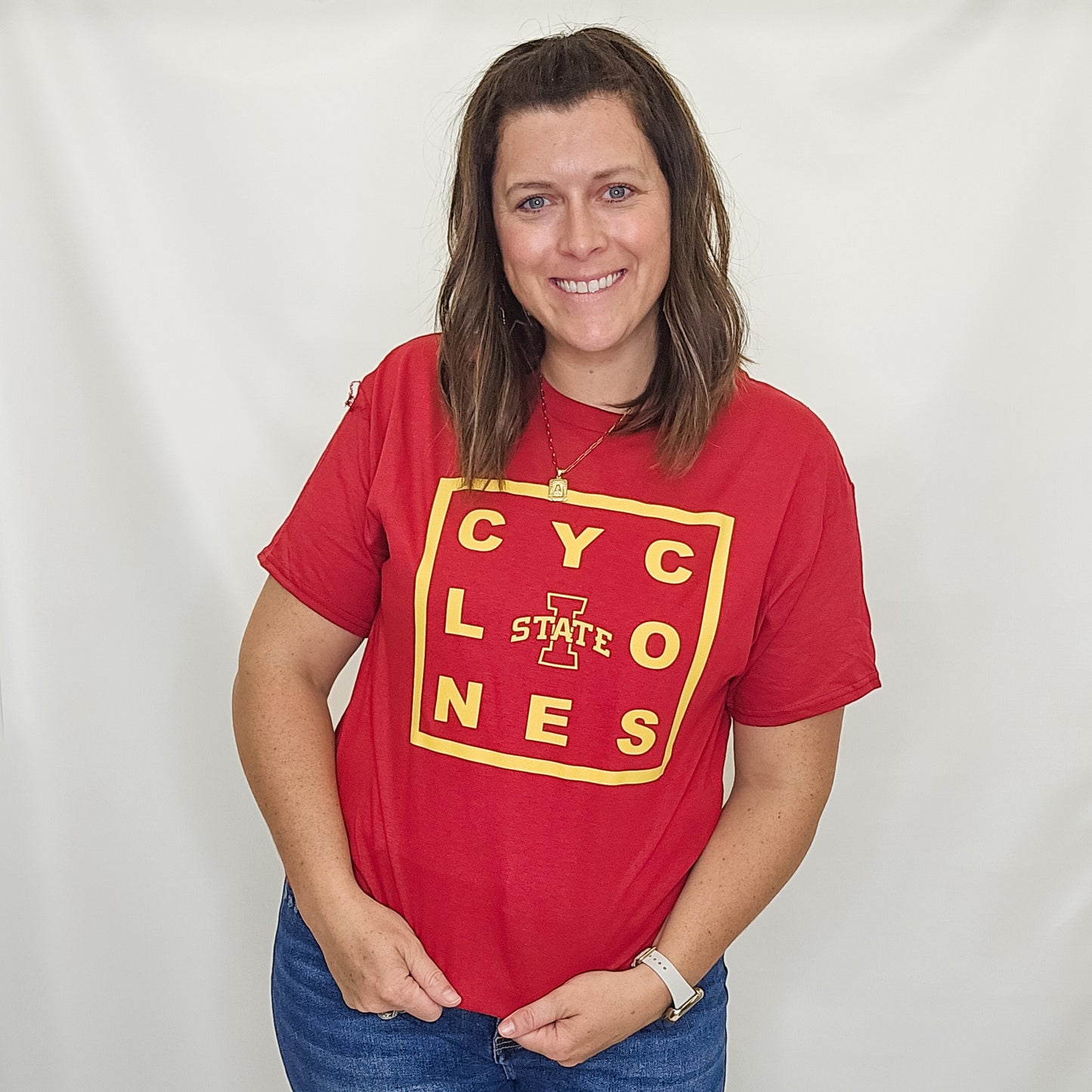 Cyclones or Hawkeyes Mascot Square Graphic Tee. ISU. Iowa State.