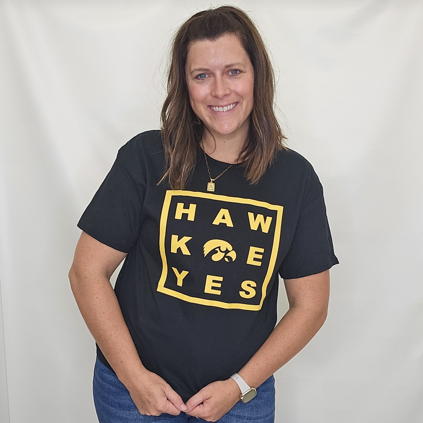 Cyclones or Hawkeyes Mascot Square Graphic Tee. Hawks.
