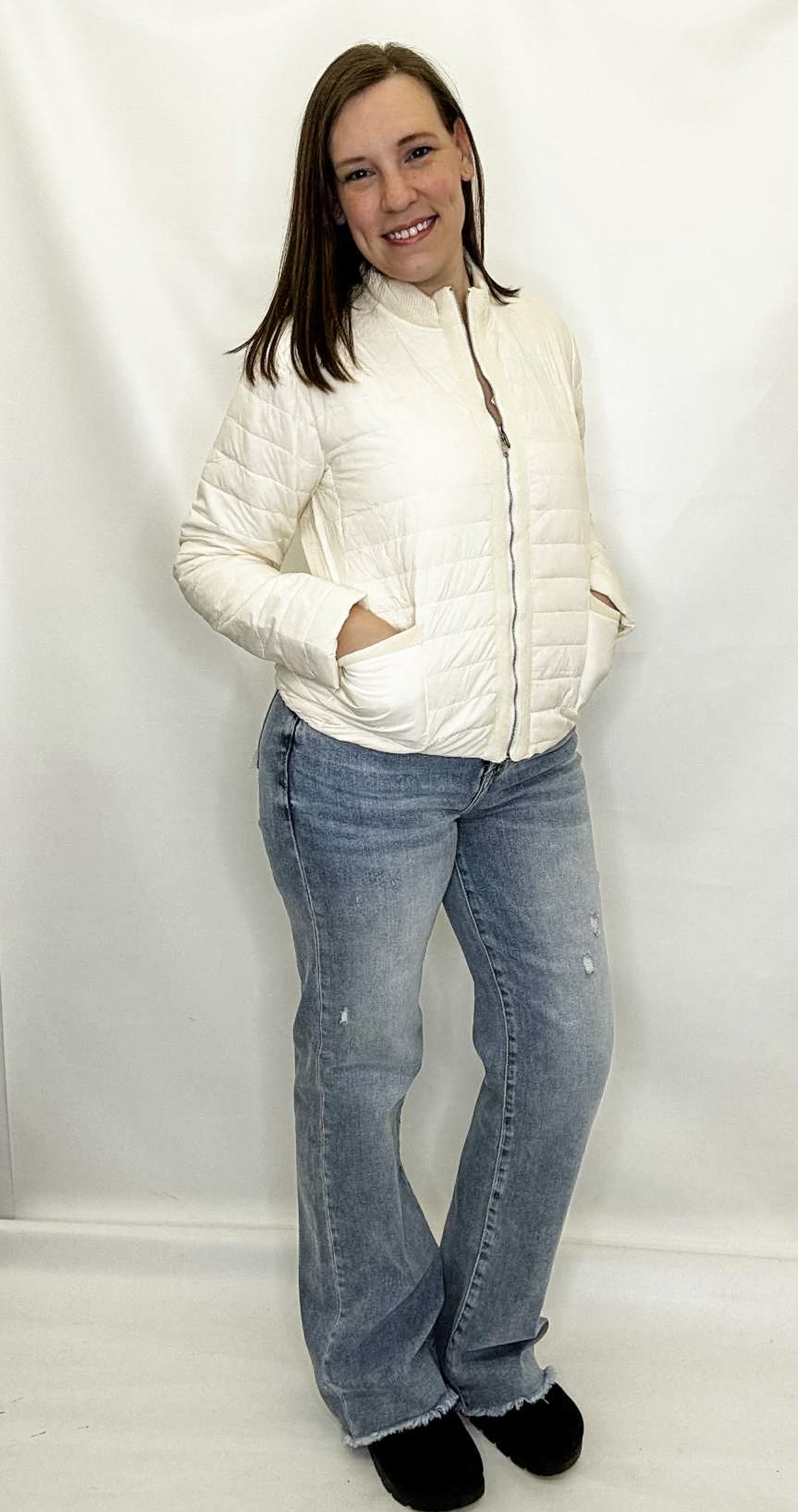 Ivory Duck Down Lightweight Jacket from Heimish