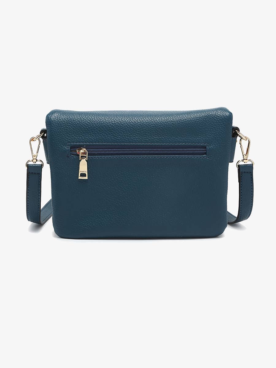 Jen & Co Aubree Flapover Multi-compartment Crossbody Bag - M2768. Back view of style.