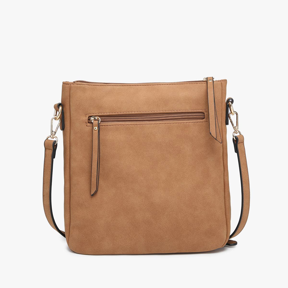 Jen & Co Layla Faux Suede Whipstitch Crossbody w/ Tassel - M2347. Back view of style.