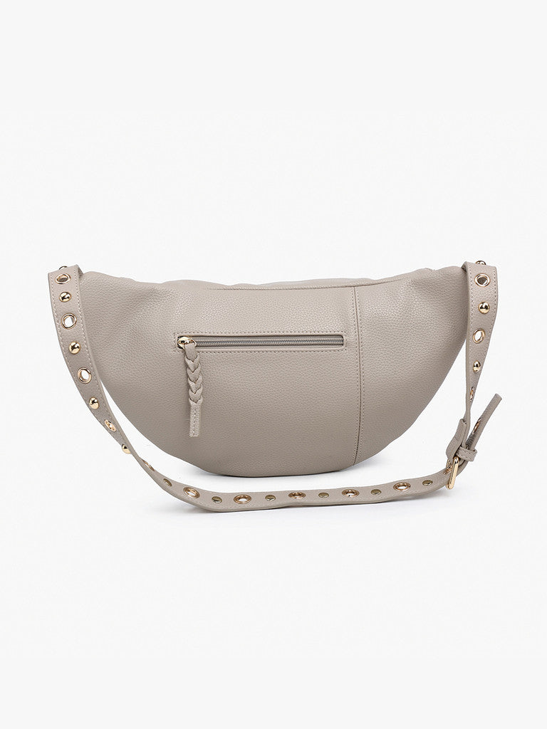 Jen & Co Nova Studded Slip Bag with Braided Zippers - Variety