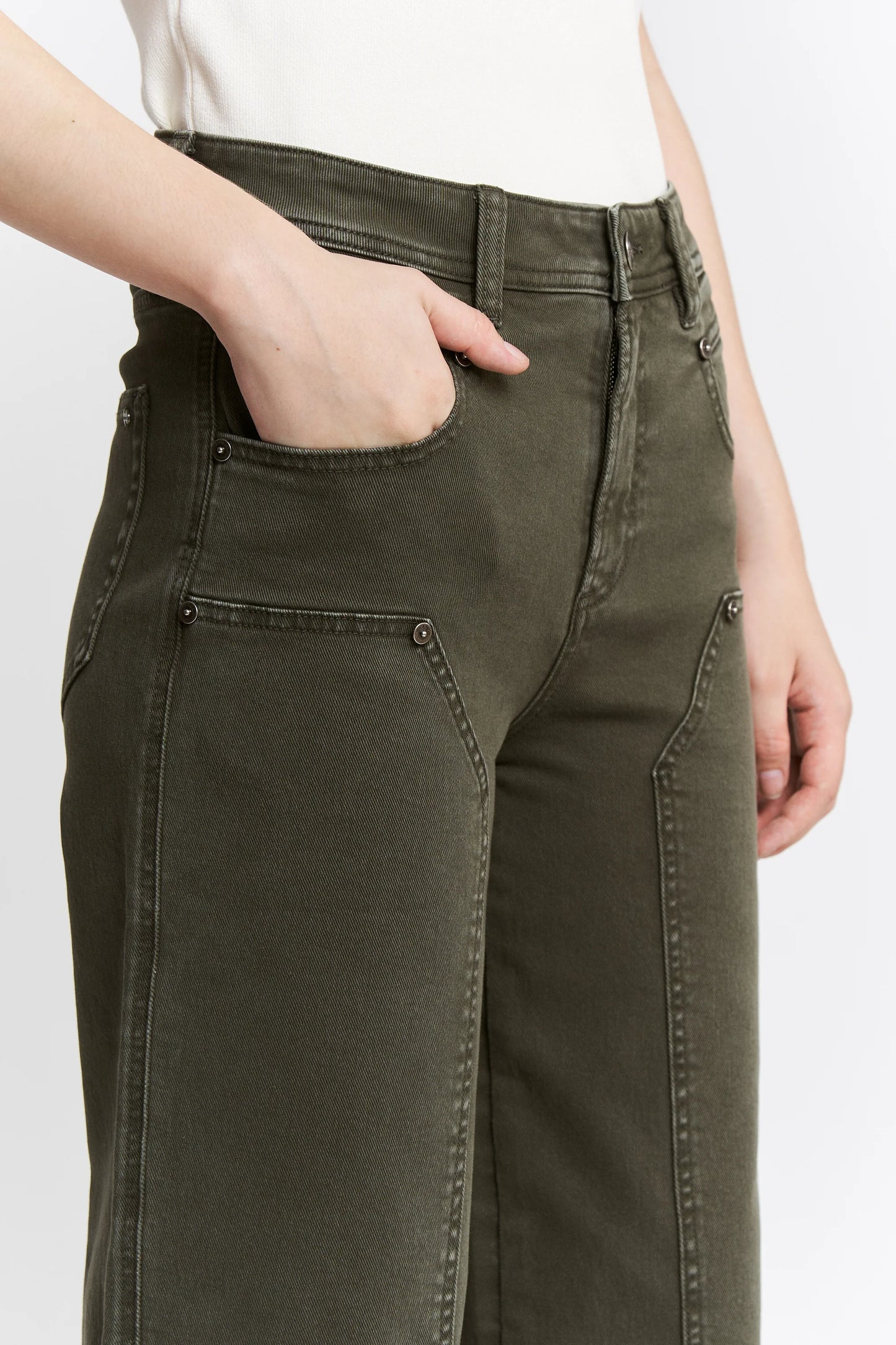 Mica Dark Fern Hi-Rise Ankle Straight Barrel Jeans - MDP-T3577DFA