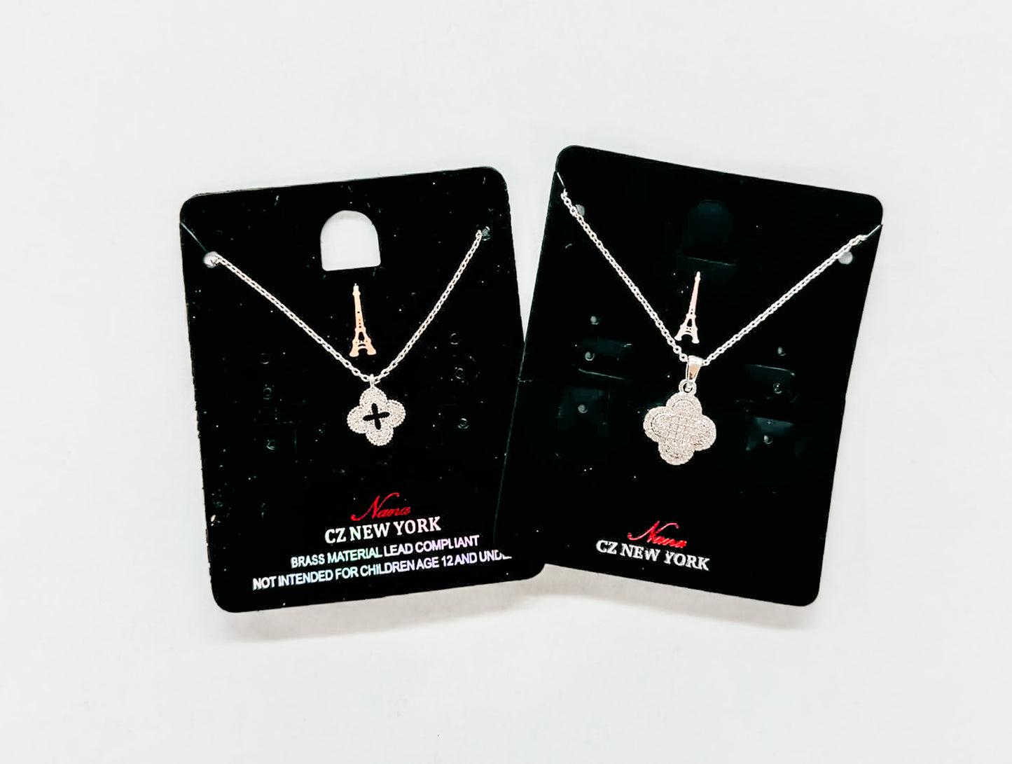 Silver, Rhinestone Dainty Necklaces - Variety
