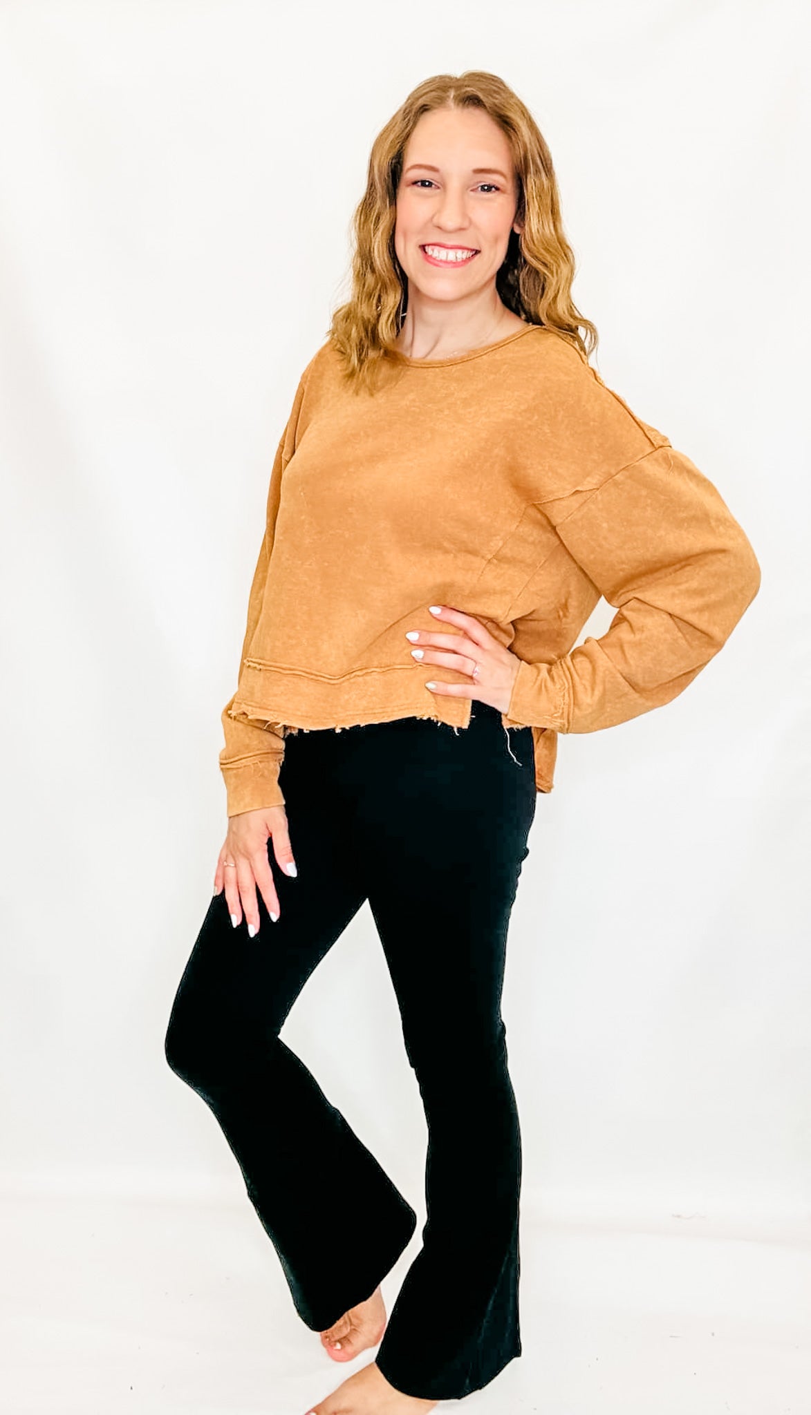 Vintage Washed Solid Knit Top - Variety
