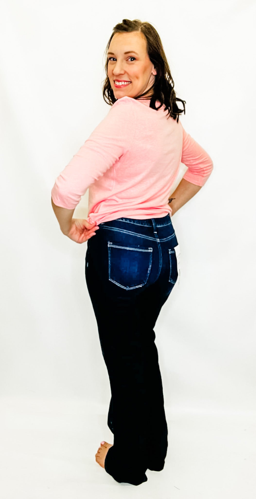 Charlie B Guava Pink 3/4 Sleeve Top