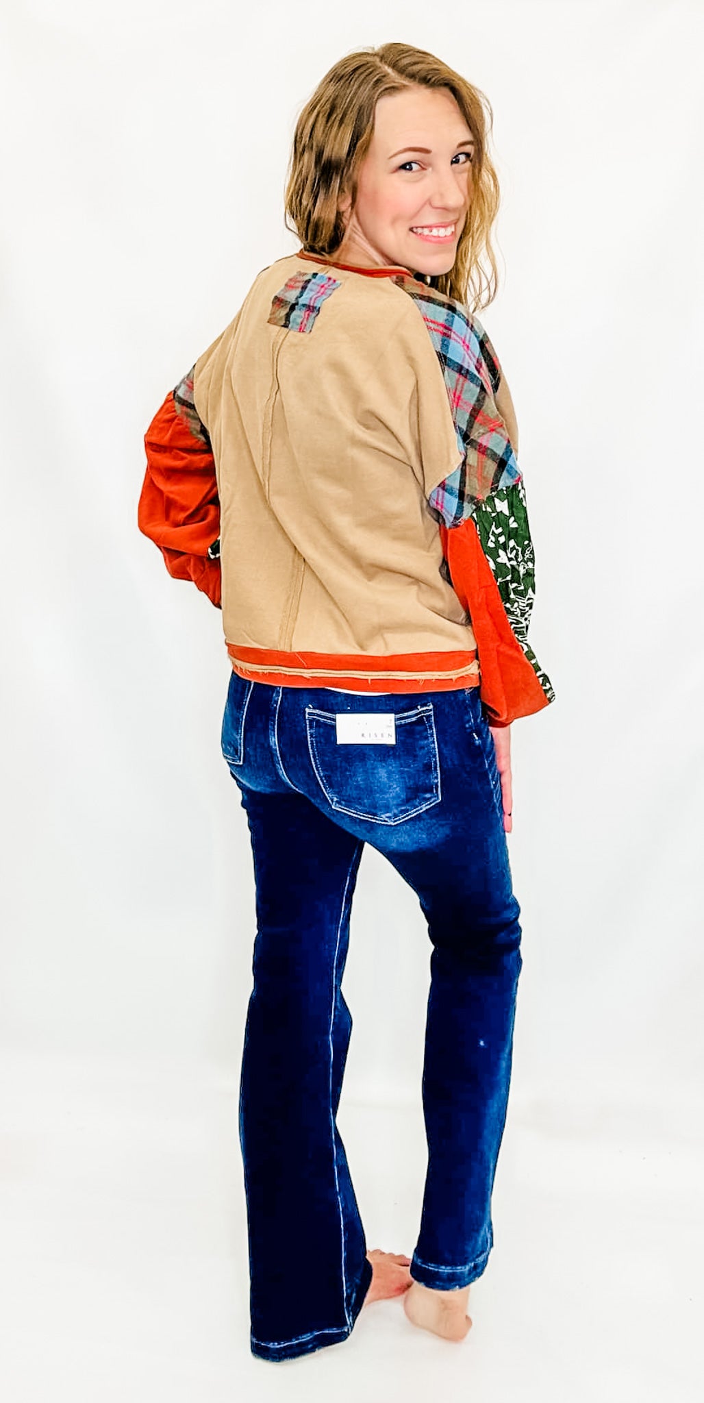 Rust & Taupe Floral Patch Long Sleeve