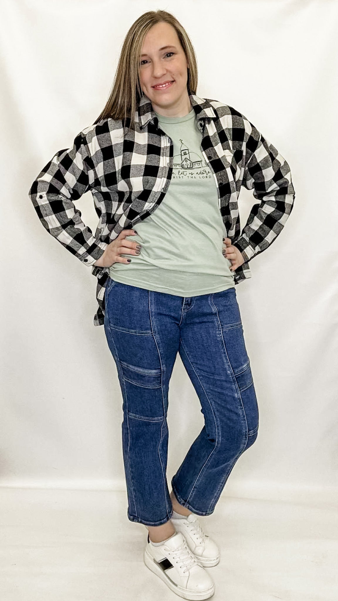 Oh Come Let Us Adore Him Holiday Graphic Tee