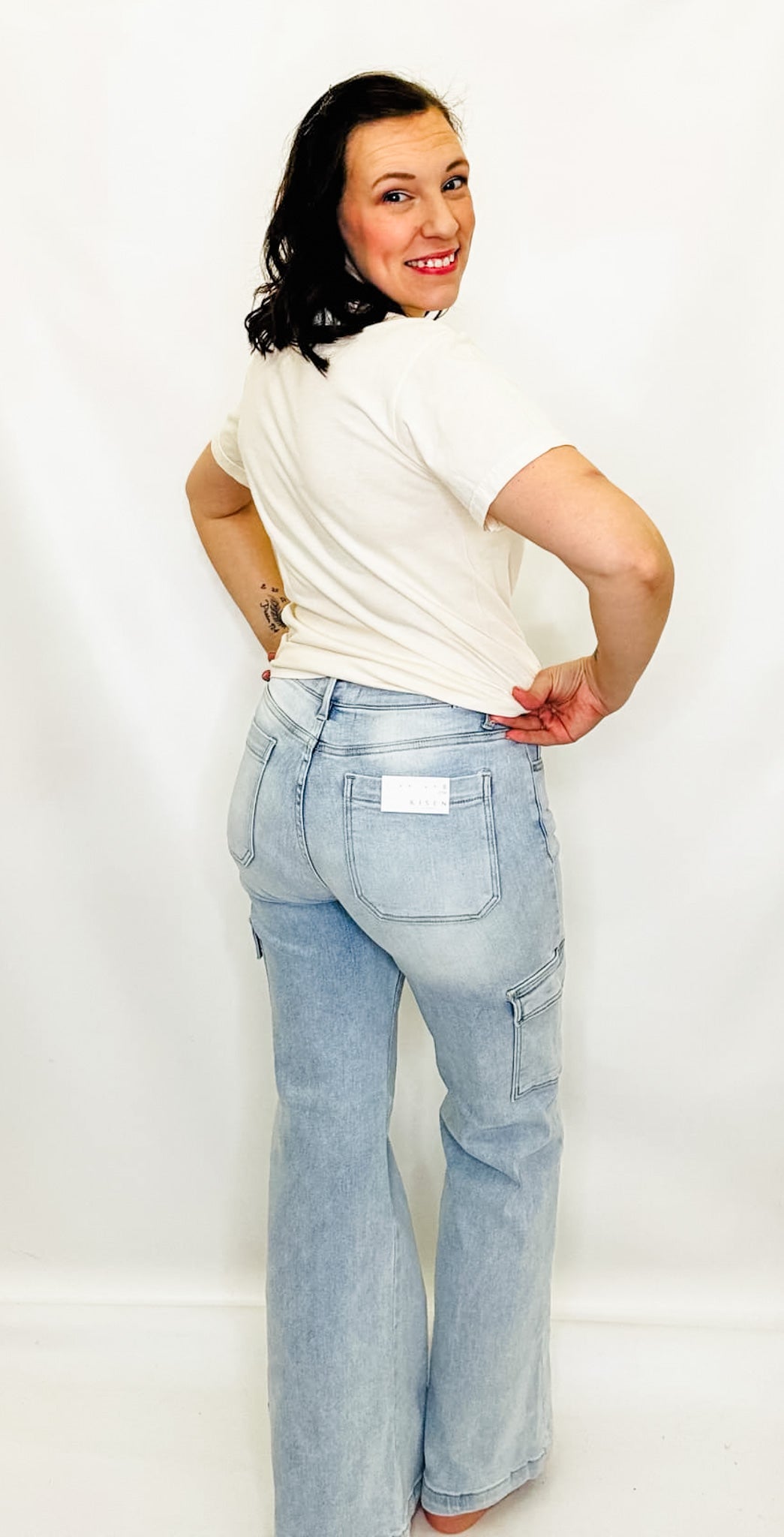 Risen High Rise Wide Cargo Jeans - RDP5528