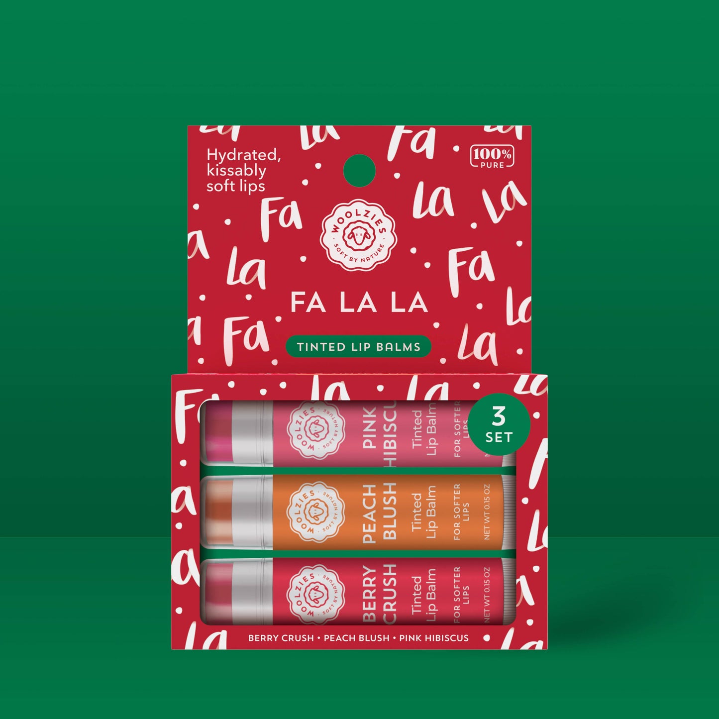 Woolzies - Fa La La Tinted Lip Balm Set Of 3