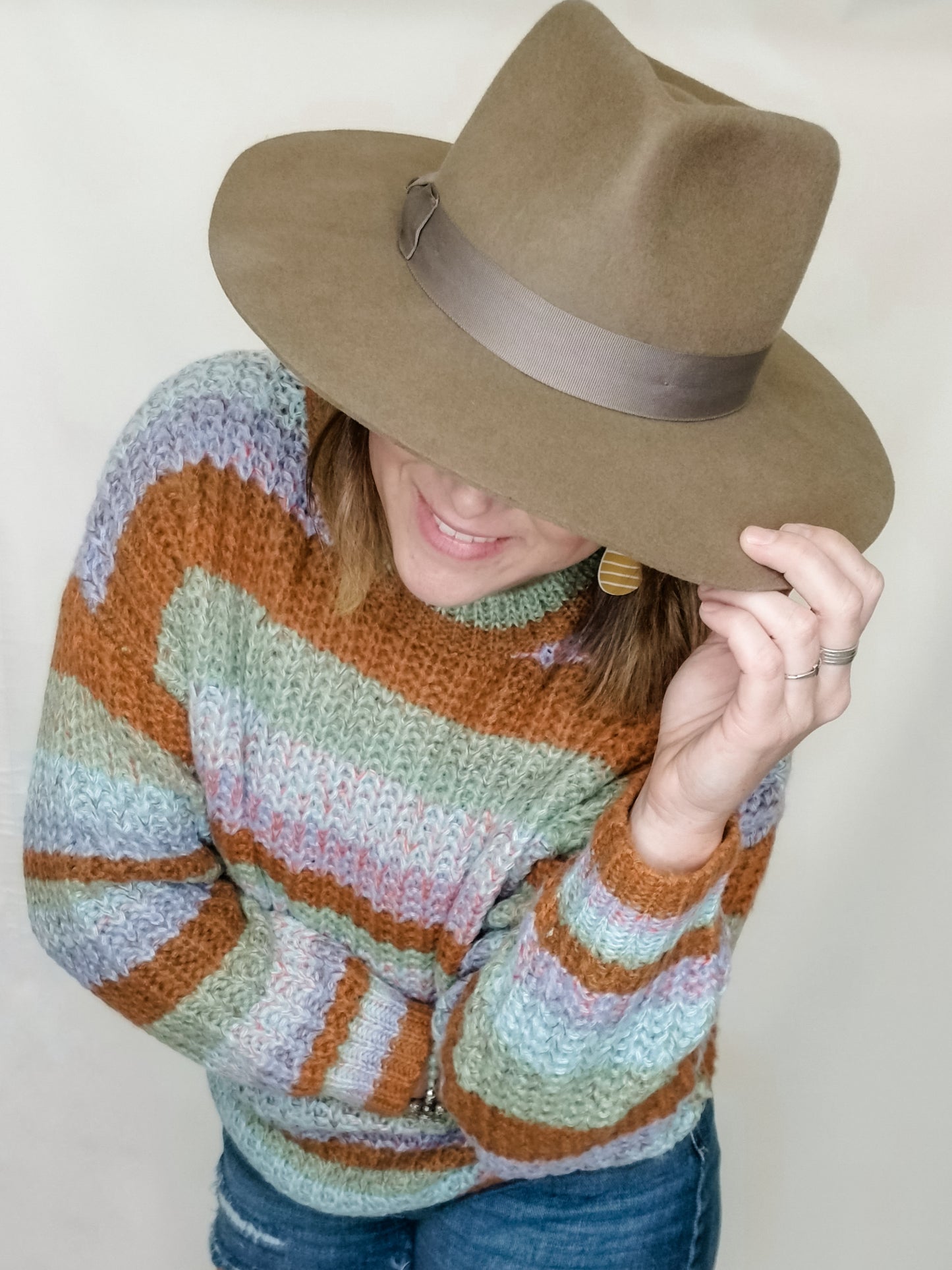 Ribbon Band, Wide Brimmed Felt Hat