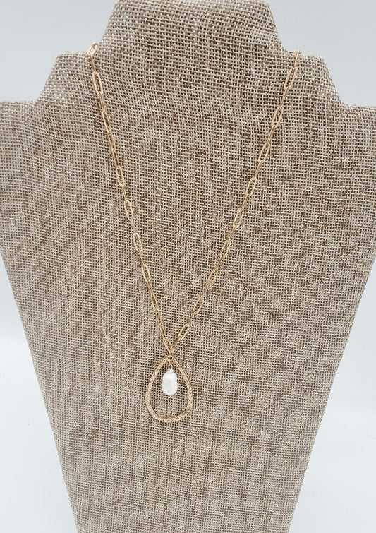 Gold & Pearl Medallion Necklace