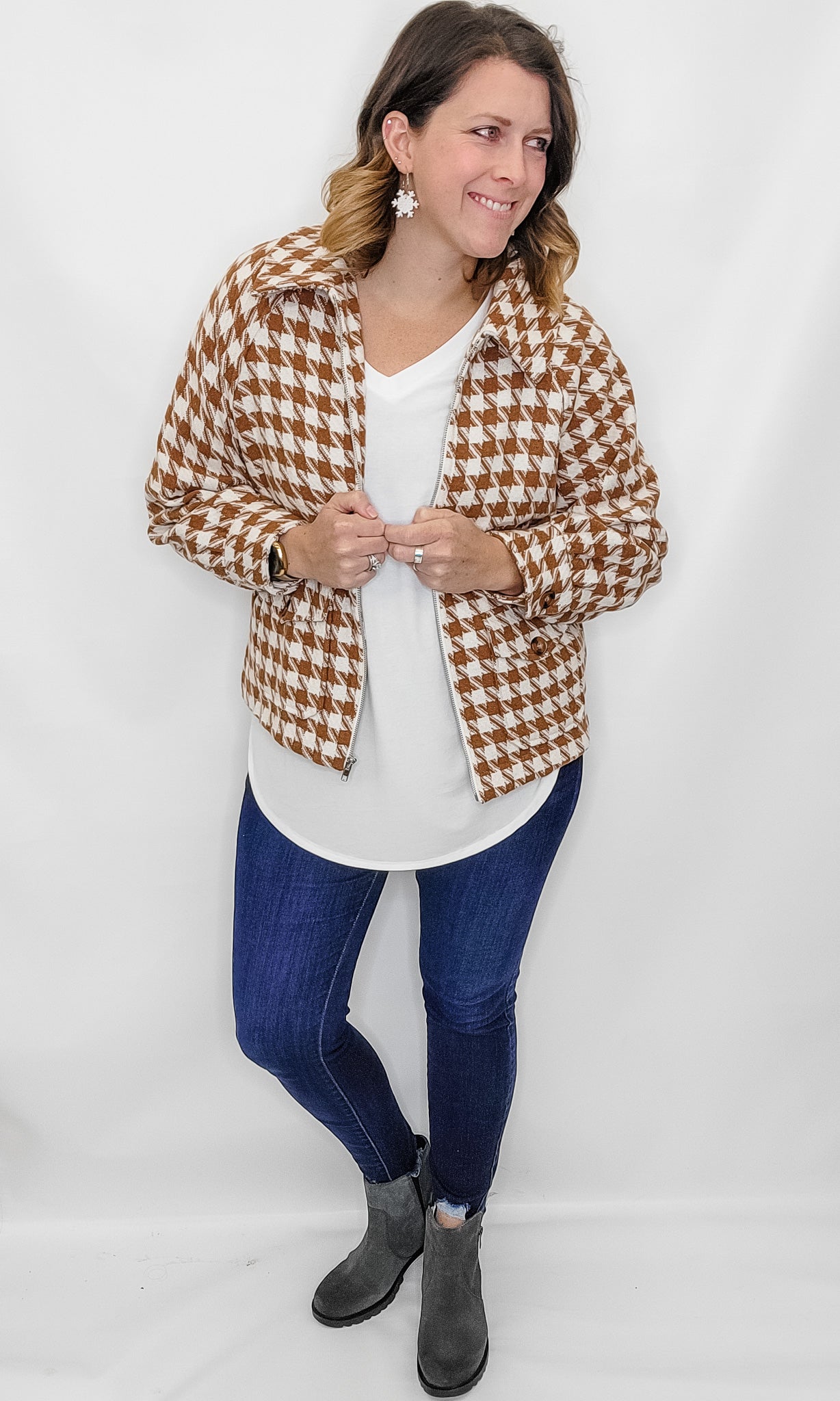 Multiples Camel Brown Two-Pocket Lined Jacket