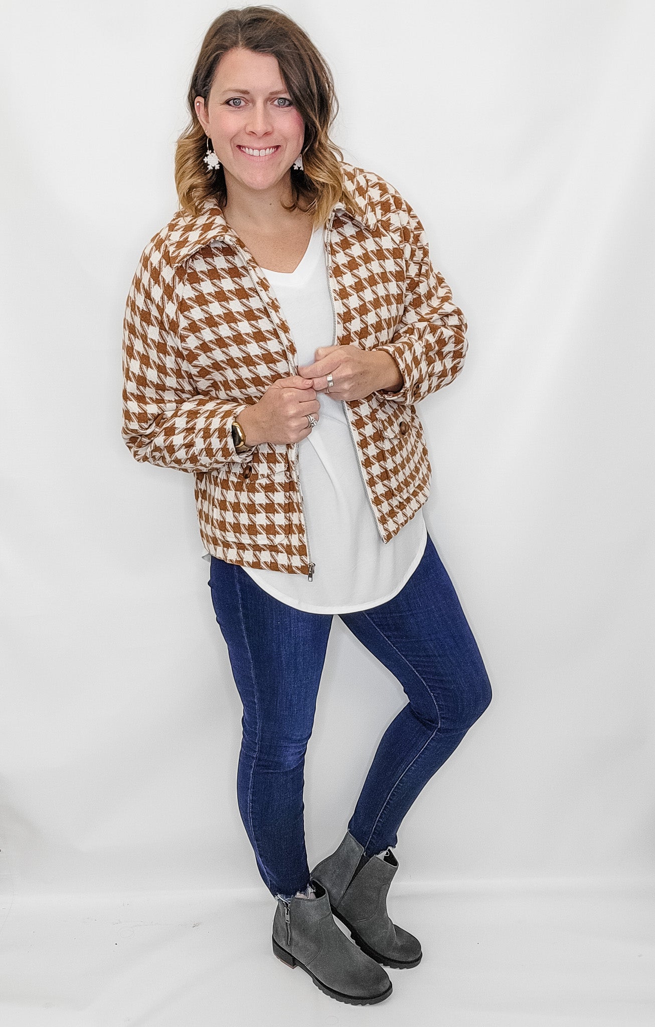 Multiples Camel Brown Two-Pocket Lined Jacket