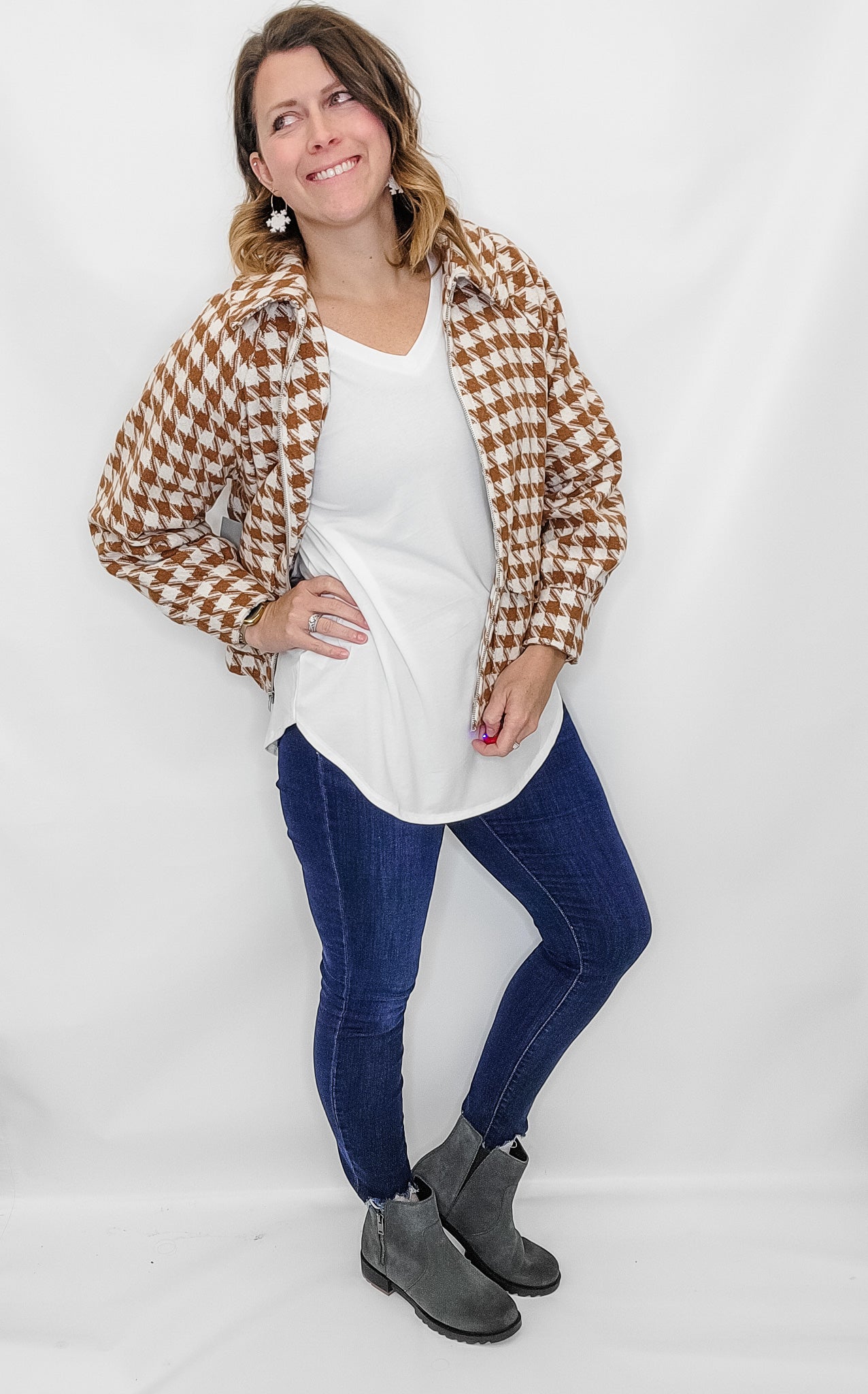Multiples Camel Brown Two-Pocket Lined Jacket