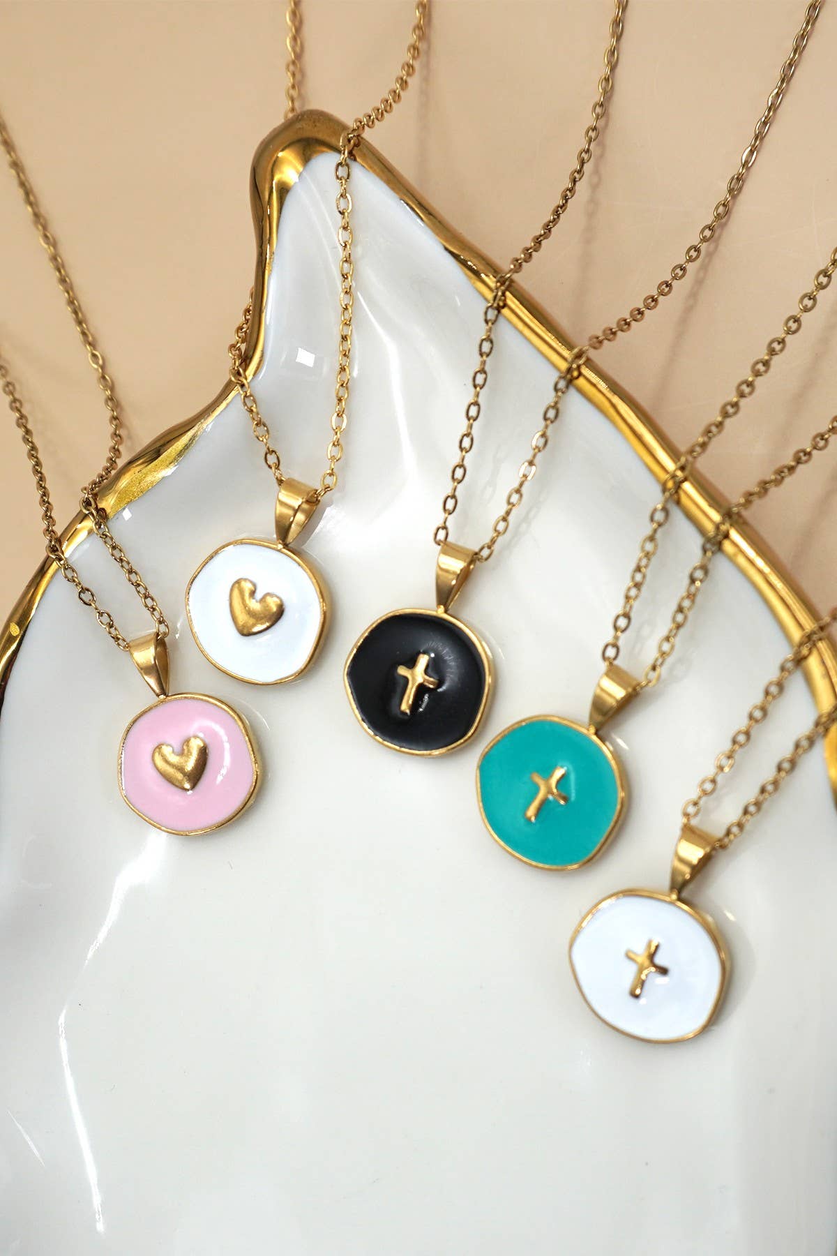 18K Stainless Steel Cross or Heart Necklace - Variety