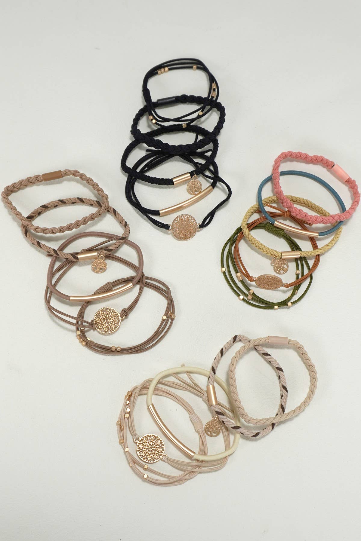 Boho Dual Function Knot Bracelet Hair Tie Sets
