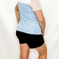 Lt Blue, White & Tan Color Block Tee