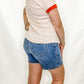 Orange & Ivory Striped Short Sleeve Top
