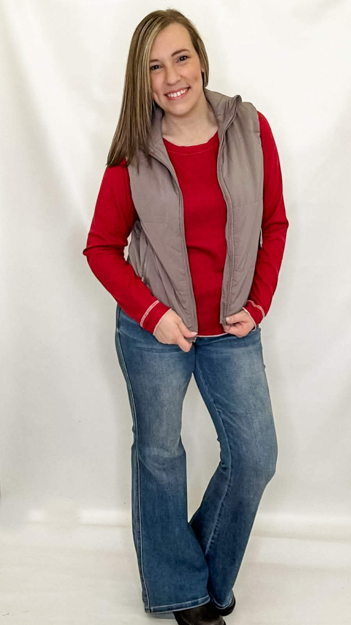 Burgundy Textured Long Sleeve Top