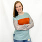 Teal & Orange Color Blocked Top