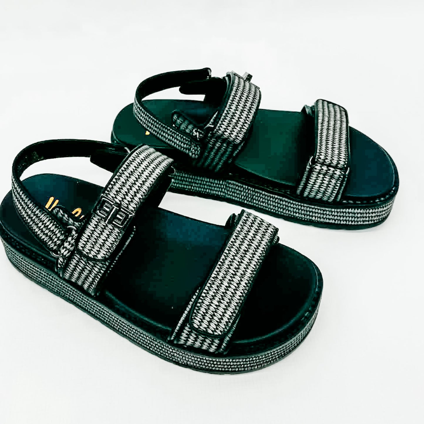 Corkys Black Go For It Platform Sandals