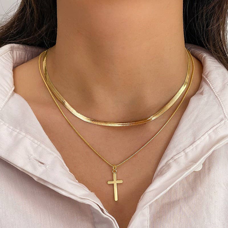 Layered Cross Necklaces - Variety
