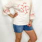 Beige Flower Patch Graphic Top