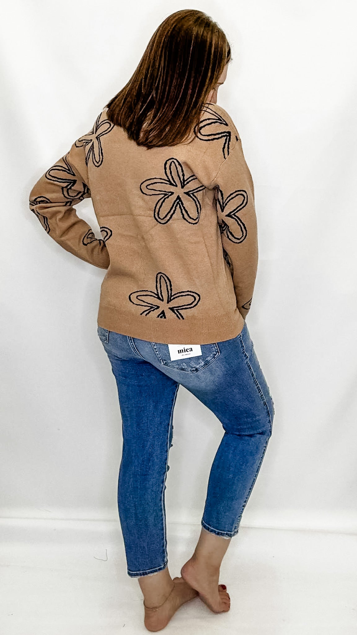 Brown & Black Floral Sweater