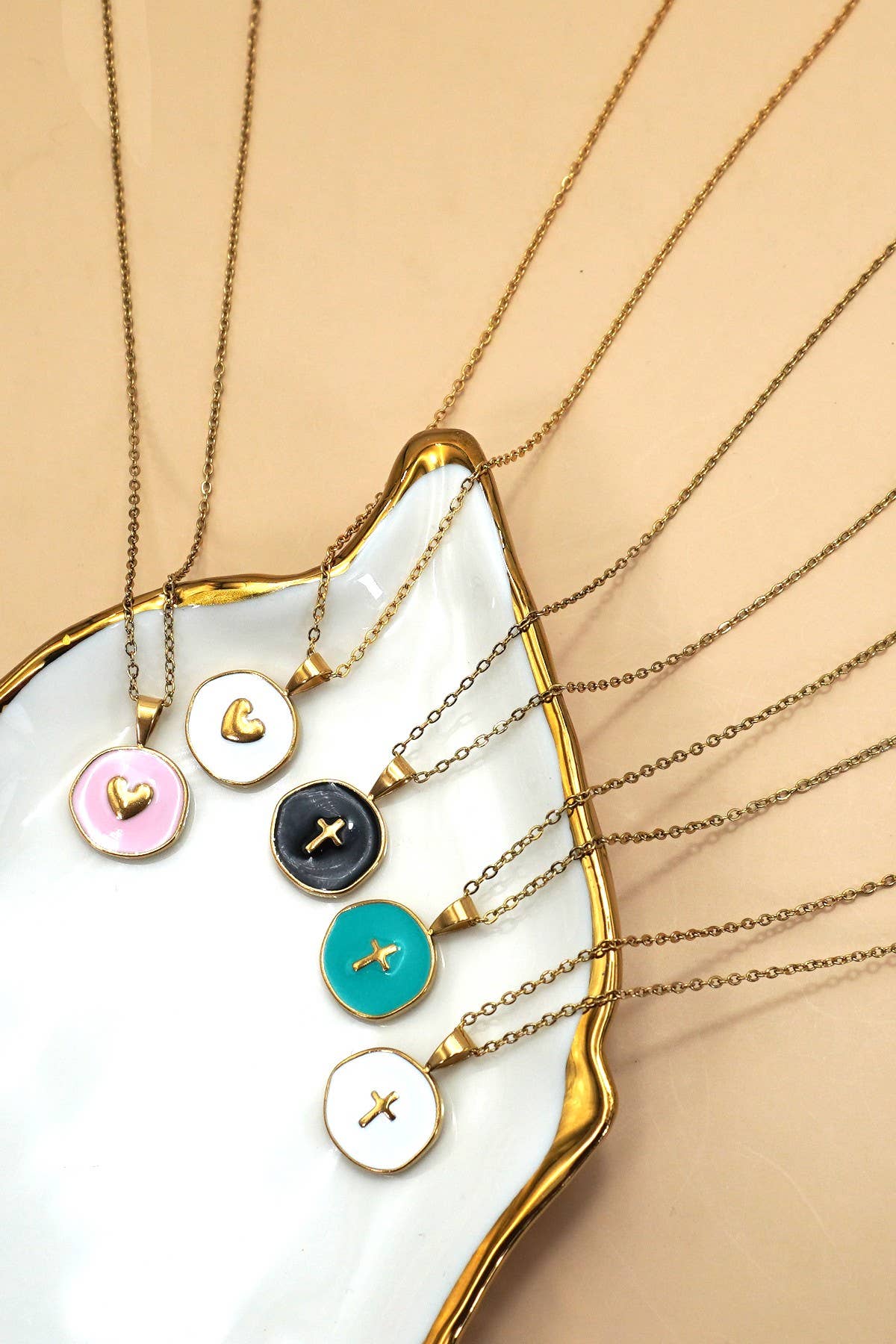 18K Stainless Steel Cross or Heart Necklace - Variety