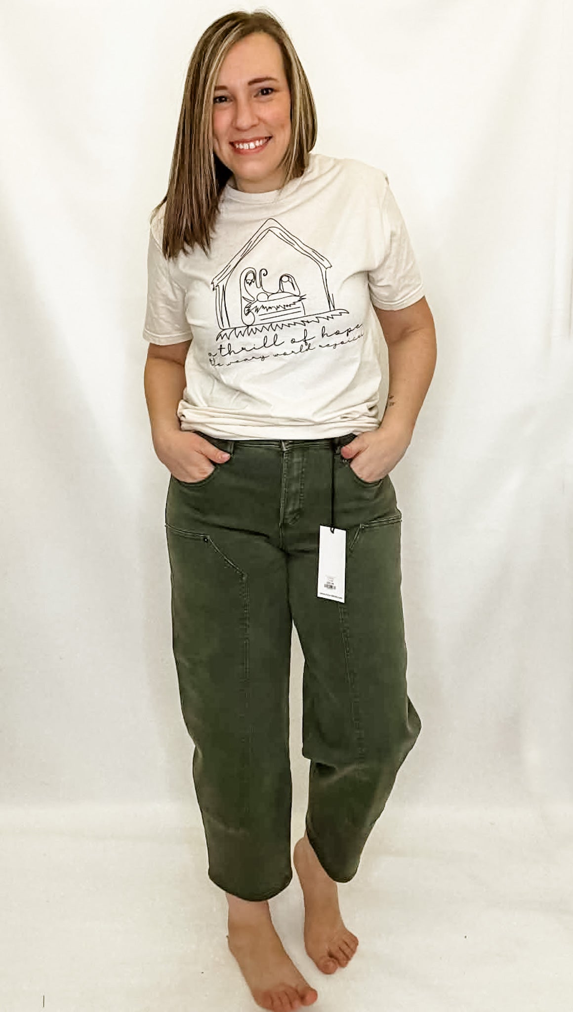 Mica Dark Fern Hi-Rise Ankle Straight Barrel Jeans - MDP-T3577DFA