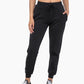 Black Cuffed Joggers with Zippered Pockets