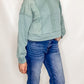 Cable Contrast Detail Knit Crop Sweatshirt