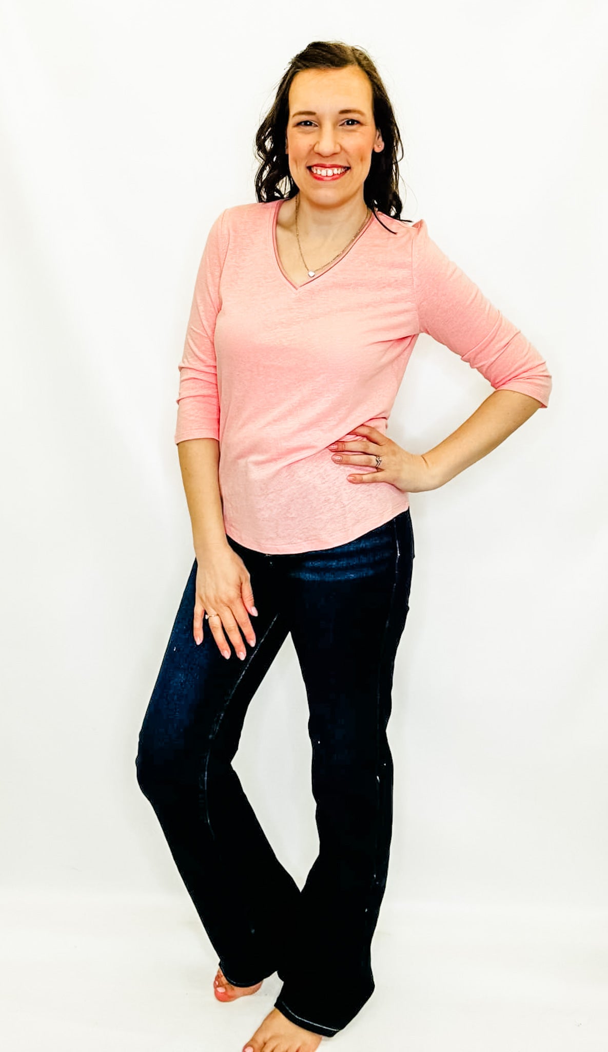 Risen Dark Mid Rise Long Straight Jeans - RDP5509