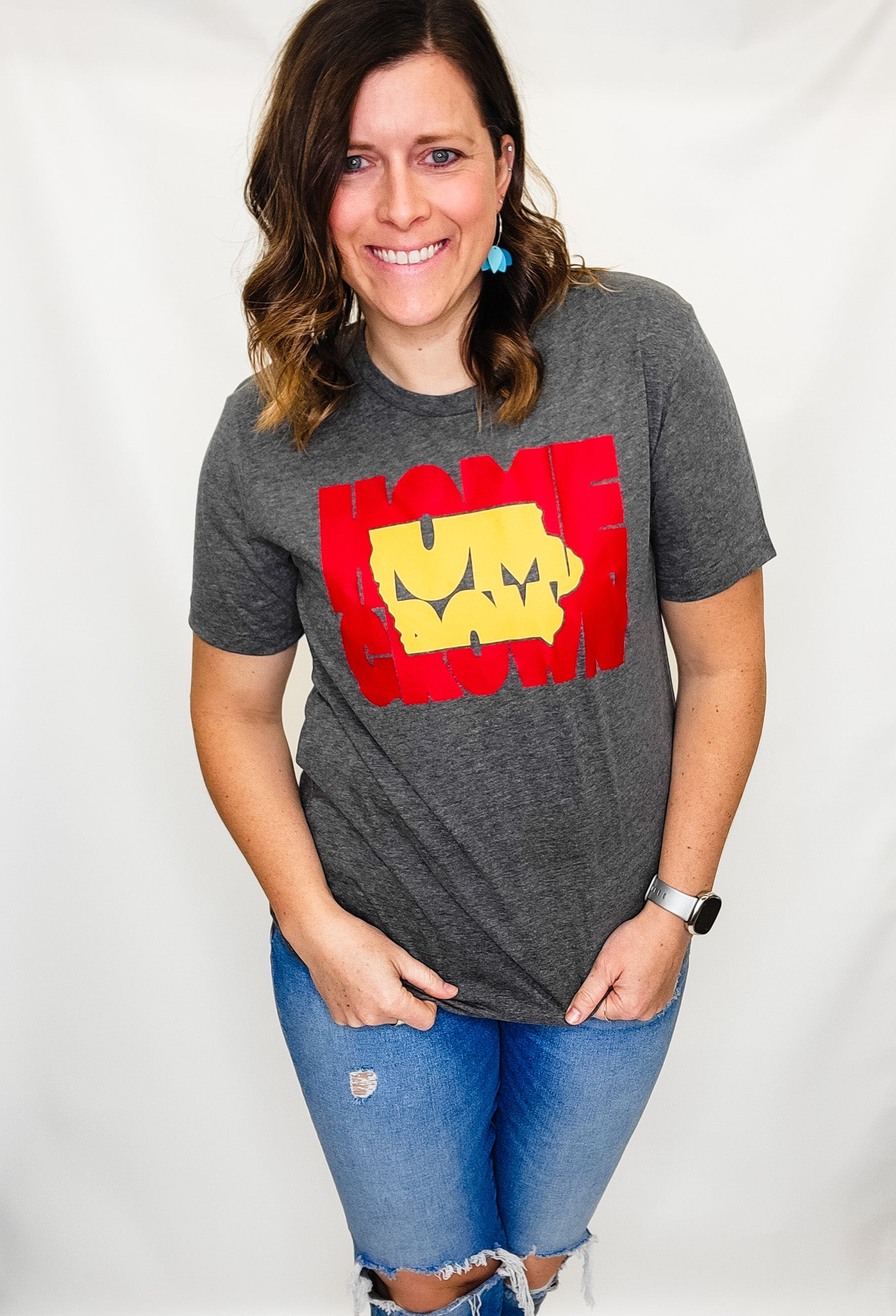 Home Grown in Iowa, Charcoal Graphic Tee - Variety