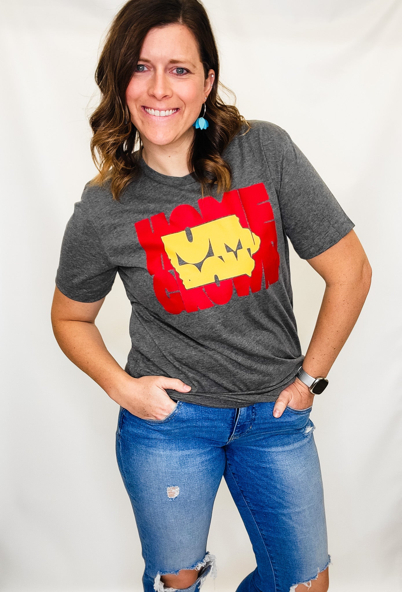 Home Grown in Iowa, Charcoal Graphic Tee - Variety