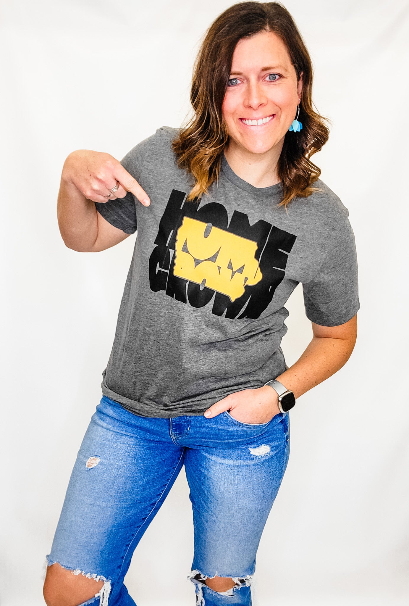 Home Grown in Iowa, Charcoal Graphic Tee - Variety