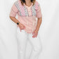 Pink & Gray Textured Short Sleeve