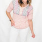 Pink & Gray Textured Short Sleeve