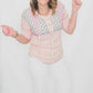 Pink & Gray Textured Short Sleeve