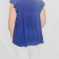 Navy Baby Doll Top with Embroidery