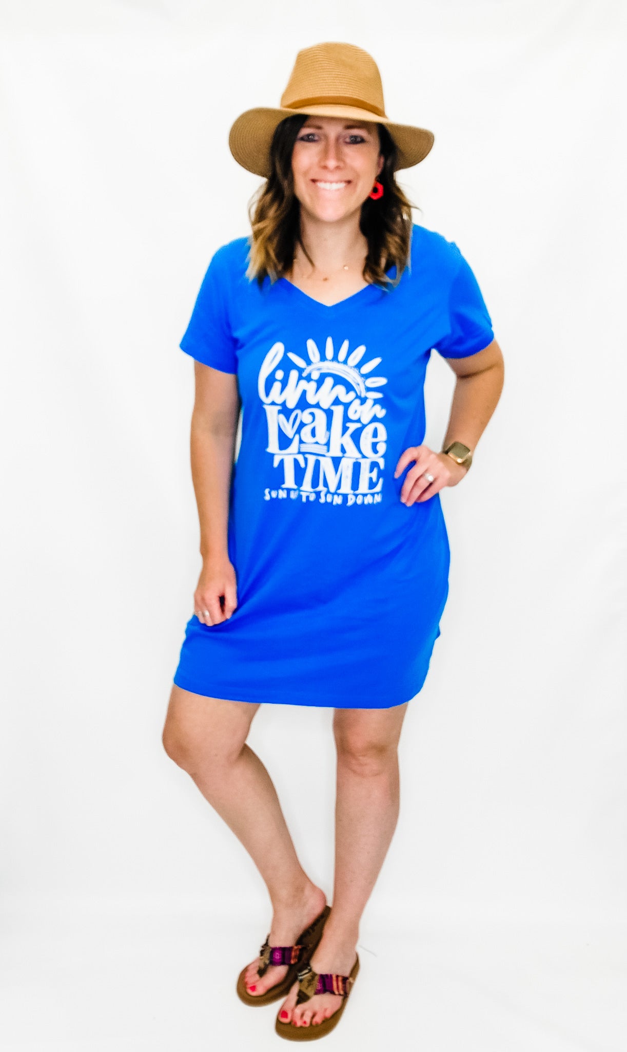 Livin' On Lake Time Graphic Dress