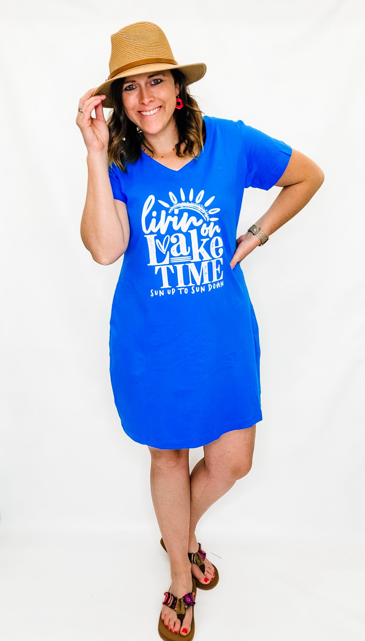 Livin' On Lake Time Graphic Dress