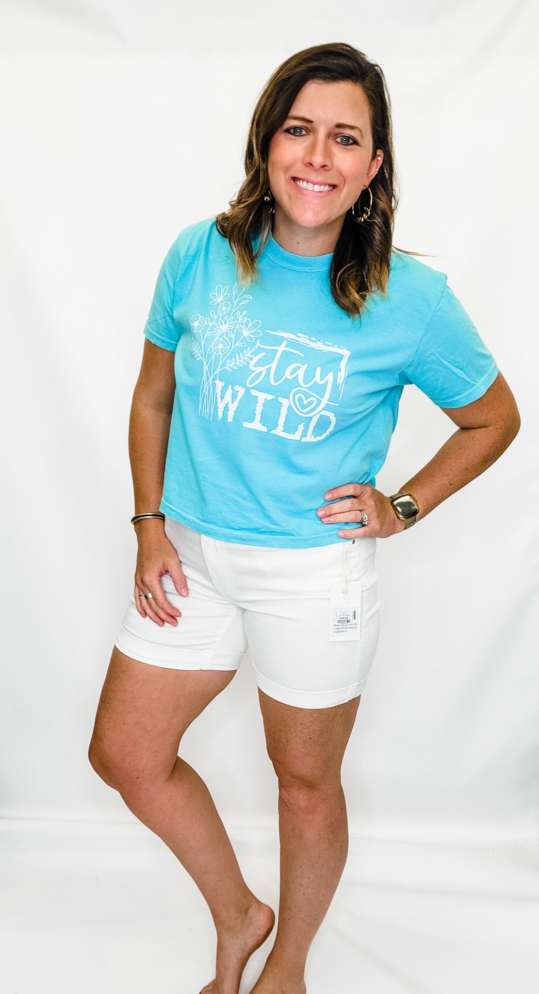 Stay Wild, Mint Boxy Graphic Tee