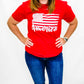 American Flag Cherry Red Graphic Tee